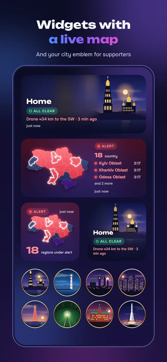 Widgets with a live map